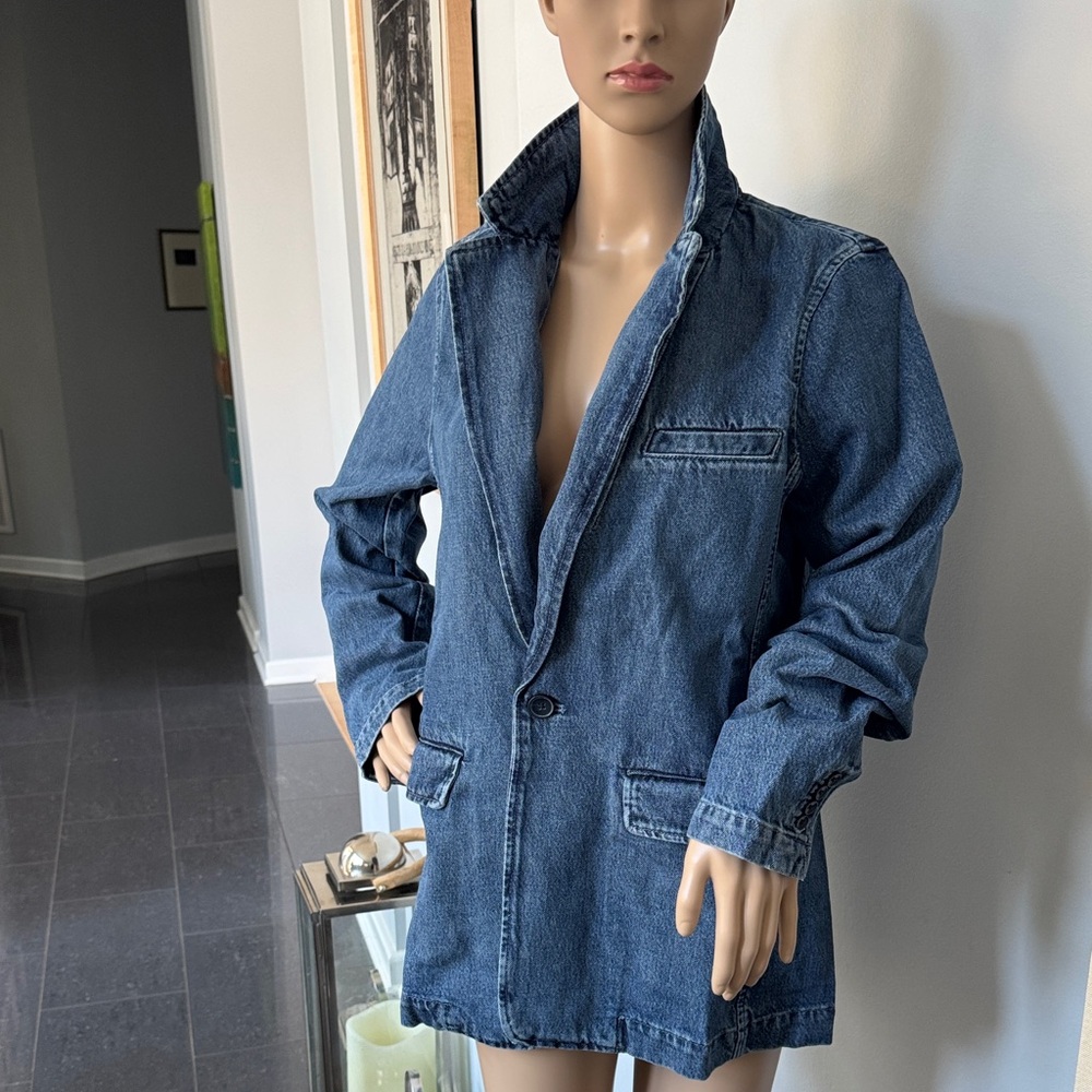 Stylish Blue Denim Blazer
